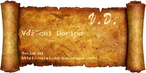 Vécsi Dorina névjegykártya