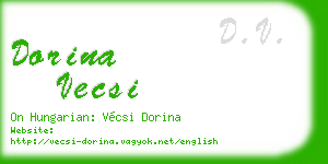 dorina vecsi business card